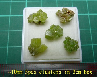lot of Green and Yellow pyromorphite clusters / crystals in box from Yangshuo Guangxi Province China B2757