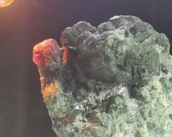 Chrysoberyl var. Alexandrite, Novello Mine Zimbabwe, 33mm size,   sixlings clusters on matrix, B3394