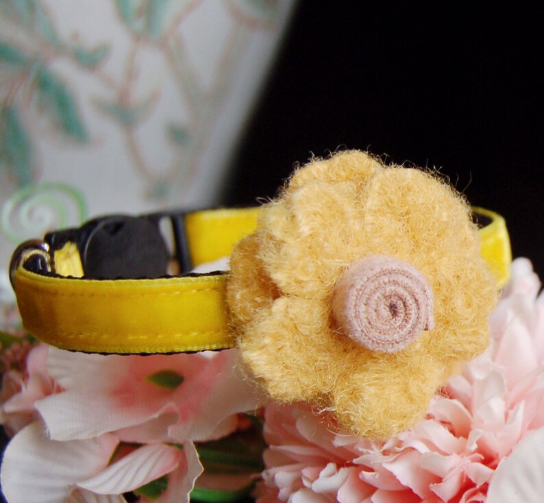 Beautiful Cat Collarcute Yellow Flower Collar for Small Dog Etsy
