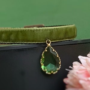 Cute rhinestone Cat collar,olive green velvet small dog collar,breakaway Cat collar.Tea cup dog collar kitty collar.puppy collar.cat gift