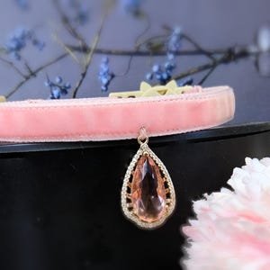 Blush pink Princess Cat collar.rhinestone Cat collar,velvet tiny dog collar,collar.Tiny dog collar,Tea cup dog ,cat gift collar.puppy collar