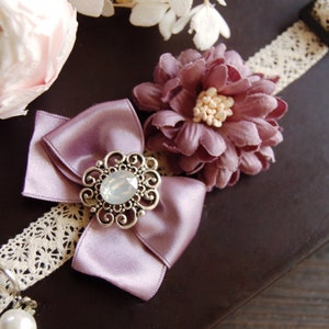 Purple flower Cat collar, puppy collar,Pet party collar. wedding cat collar,Birthday gift for cat,kitty collar,small dog wedding collar