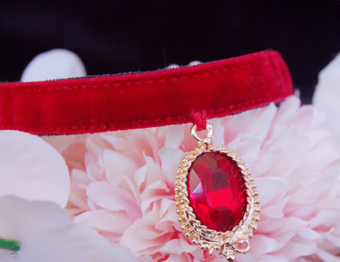 Princess Cat collarrhinestone Cat collarRed velvet dog Etsy