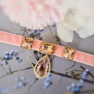 Blush pink Princess Cat collar. rhinestone Cat collar,velvet dog collar,pet collar.Tiny dog collar,Tea cup dog ,cat gift.puppy collar