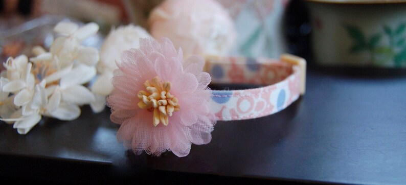 Pink Cat collar flower cat collar,shabby chic style small dog collar.Kitten collar.dog collar,kitty collar Birthday cat gift,puppy collar