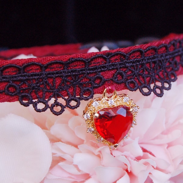 Collier de dentelle pour chat.rouge échappée strass Collier pour chat, collier pour petit chien, collier pour petit chien, cadeau pour chat brithday, collier pour chaton.collier pour chiot.collier pour chiot