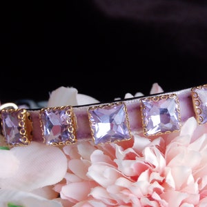 Beautiful rhinestone Cat collar,light purple velvet tiny dog collar,Tiny dog collar,brithday cat gift,kitty collar.puppy collar.puppy collar