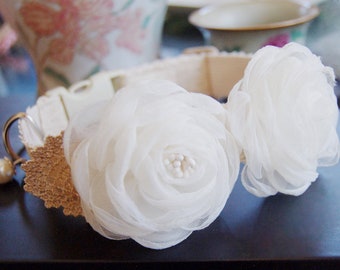 Collar de perro de boda, collar de perro de flor de color blanco marfil.collar de perro, collar de fiesta de perro. collar de boda para perros.collar de perro de encaje, Regalo de cumpleaños para perro