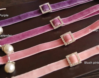 rhinestone Cat  collar, Panne velvet cat collar, small dog collar,Pet party collar.Tiny  dog collar, Birthday cat gift,kitty collar,dog gift