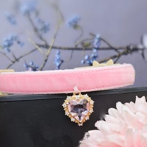 Princess Cat collar. rhinestone Cat collar,pink velvet dog collar,Kitten collar.Tiny dog collar,Tea cup dog ,cat gift collar.puppy collar