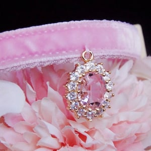 Princess Cat collar. rhinestone Cat collar,pink velvet dog collar,Kitten collar.Tiny dog collar,Tea cup dog ,cat gift collar.puppy collar