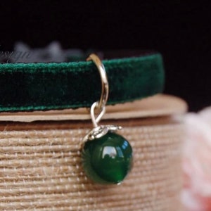 Breakaway velvet Cat collar,black green velvet small dog collar,Kitten collar.Tiny dog collar,Tea cup dog gift,kitty collar.puppy collar