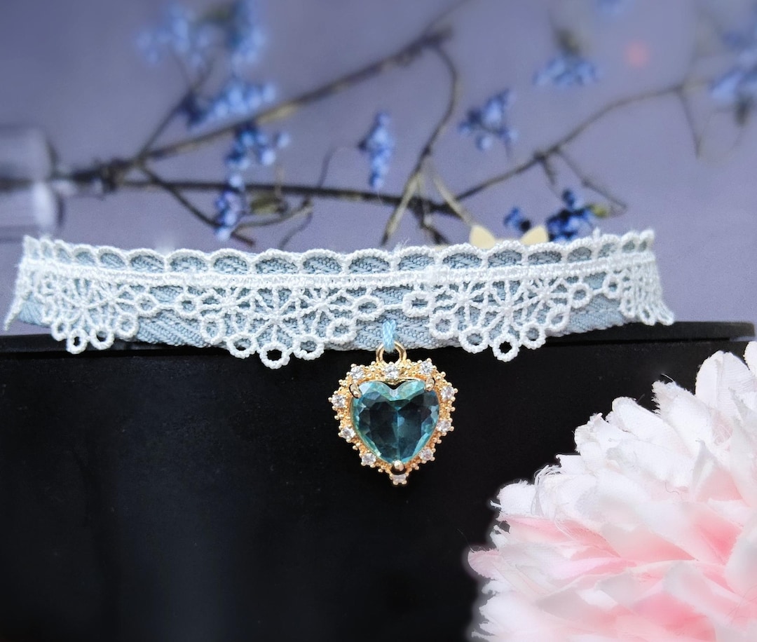 Princess Cat Collar,light Blue Rhinestone Cat Collar,light Blue