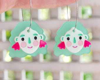 Happy Hoop Gals - 'Mint Millie' - hoop earrings made from laser cut acrylic, matching or mismatched pair