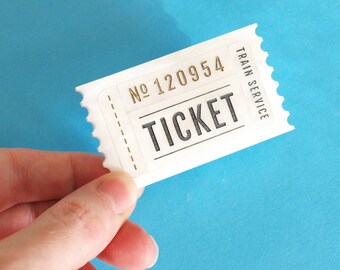Vintage Style Train Ticket Brooch in Laser Cut Acrylic