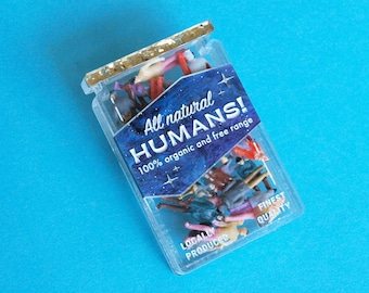 Jar of Miniature Humans Brooch - Purple - in Laser Cut Acrylic