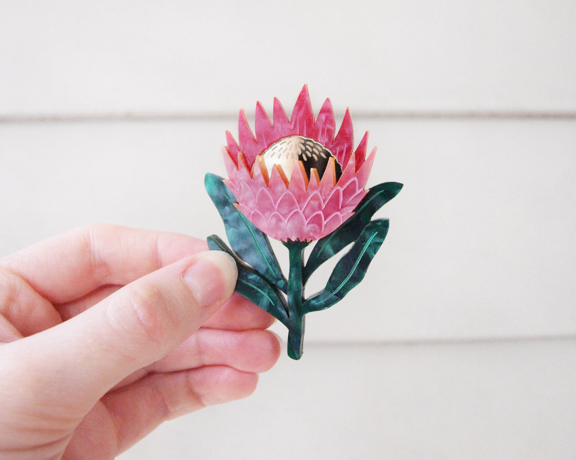 Protea Flower Brooch in Laser Cut Acrylic Etsy