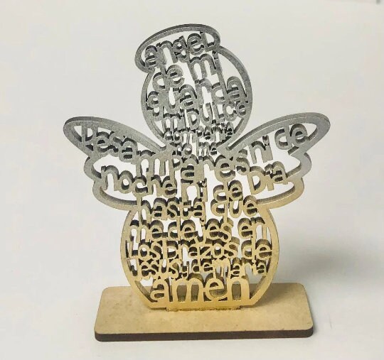 Small GUARDIAN ANGEL Prayer First Communion  Personalized Oracion en Español Angel de la Guarda Primera Comunion Personalizados USA Made