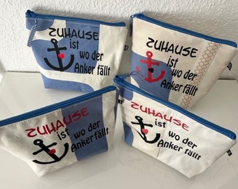 Segeltuchtasche - ZUHAUSE ist wo der Anker fällt - Kulturtasche