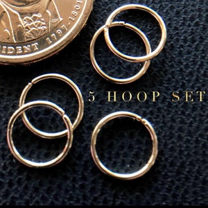Small Hoop Earring Set for Multiple Piercings | Best Deal | Metal Options