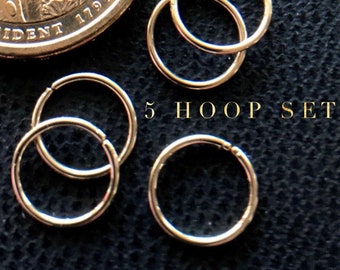 Small Hoop Earring Set for Multiple Piercings | Best Deal | Metal Options