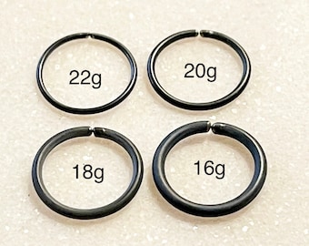 Nickel Free Hoop Earring | Black Niobium | Conch, Helix, Rook Piercing Jewelry