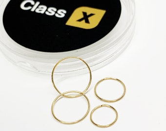 Extra Thin Nose Ring Hoop | 26g Piercing Jewelry | 14k Gold Filled