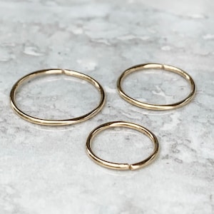 Filled 14k gold hoop earrings, Small gold cartilage earring, 22g gauge thin wire nose ring hoop Gold helix tragus hoop 10mm 8mm 6mm Tiny 20g