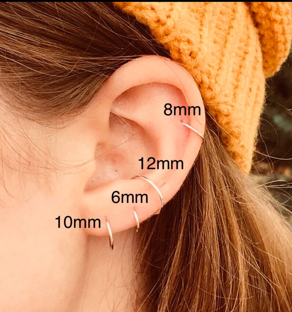 Set of 3 Huggie Hoop Earrings of the Same Size for Ear or Nose Etsy