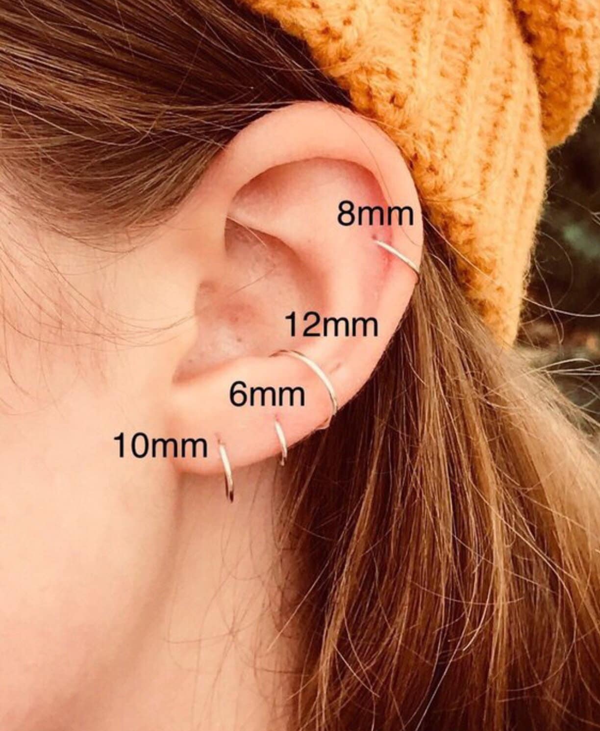 Gooi Anzai Hoop van Small Endless Hoop Earring Top Ear Lobe Cartilage Piercing - Etsy