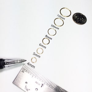Class X seamless titanium nose ring or cartilage earring, Small micro huggie helix hoop, 20g 18g Grade 1 image 4