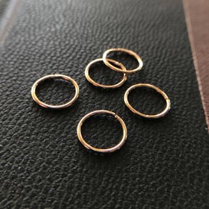 Small Hoop Earring Set for Multiple Piercings, Layered Stacking Jewelry for Double Helix, Earlobes and Nose Rings in Your Choice of Metal image 10