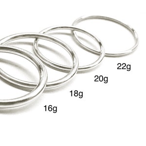Sterling silver cartilage hoop, Endless septum ring, Silver hoop nose ring, 10, 8, 6 mm, 6mm tiny hoops, 20g 22g tragus, daith, helix hoop