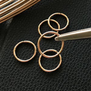 Small Hoop Earring Set for Multiple Piercings, Layered Stacking Jewelry for Double Helix, Earlobes and Nose Rings in Your Choice of Metal image 6
