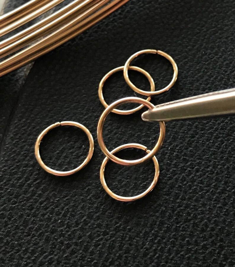 Small Hoop Earring Set for Multiple Piercings, Layered Stacking Jewelry for Double Helix, Earlobes and Nose Rings in Your Choice of Metal image 6