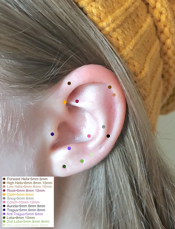 Tight Fitting Ear Piercing Gold Hoop Earring Top Cartilage Lobe Nose Ring