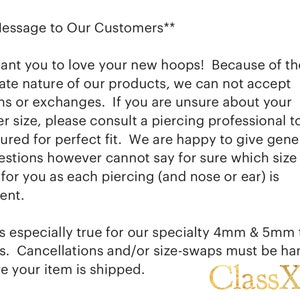 Class X seamless titanium nose ring or cartilage earring, Small micro huggie helix hoop, 20g 18g Grade 1 image 7
