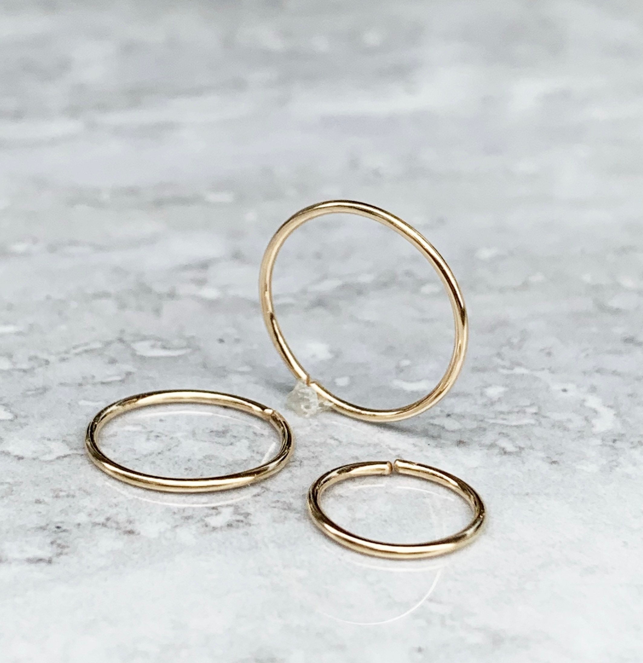 Upper lobe and ear gold cartilage hoop earring Single anti tragus helix piercing accessories Micro huggie hoops Etsy