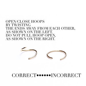 Small Gold Cartilage Hoop Earrings for Helix, Ear and Lobe image 7