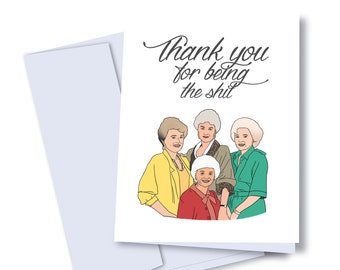 GOLDEN THANK YOU - Thank You Card,  Funny Thank You Card, Funny Card, Card for Him, Card for Her, Card for Friend, Card for Guests
