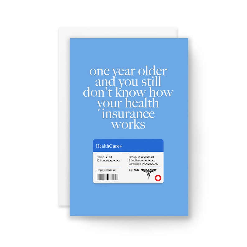 HEALTH INSURANCE - Funny Birthday Card, Birthday Card, Card for ...
