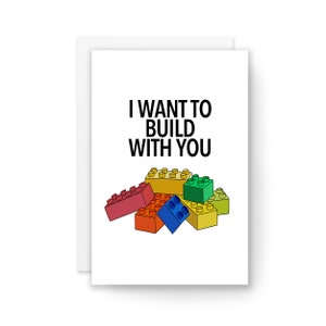 LET'S BUILD - Love Card, Valentines Day Card, Anniversary Card, Card for Boyfriend, Card for Girlfriend