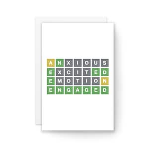WORDLE ENGAGED - Tarjeta divertida, tarjeta de amor, tarjeta de compromiso, tarjeta de compromiso, tarjeta de despedida de soltera, tarjeta para amiga, tarjeta de celebración