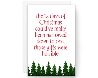 12 Days of WTF - Christmas Card, Holiday Card, Card for Holidays, Seasons Greetings, Funny Christmas Card