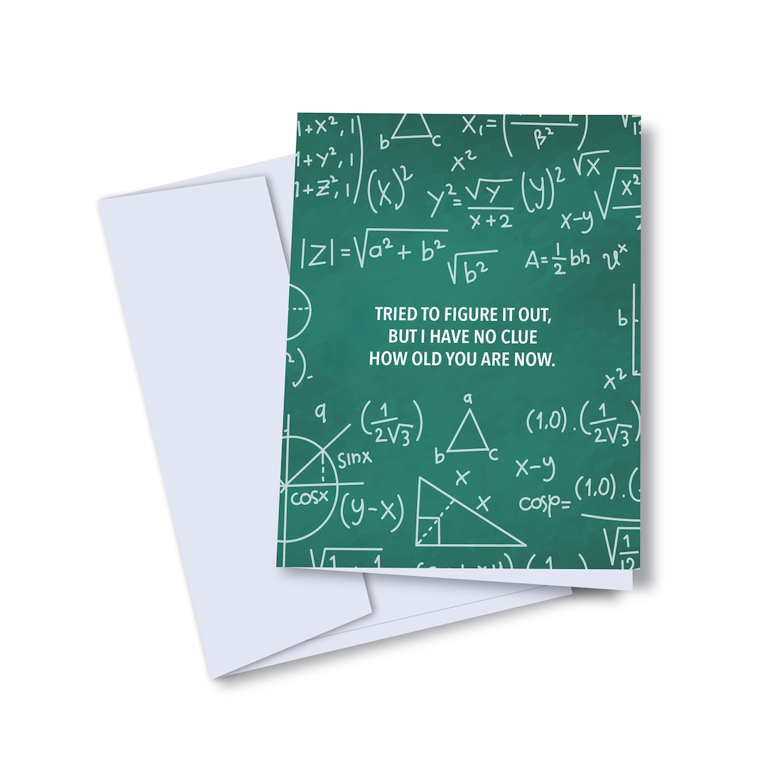 BIRTHDAY MATH Funny Birthday Card Birthday Card Card For Etsy BIRTHDAY MATH Funny Birthday Card Birthday Card Card For Etsy