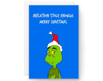 Funny Christmas Card, Christmas Card, Holiday Card, Card for Holidays, New Year Card, Funny Holiday Card, Holiday Card Set, Inflation