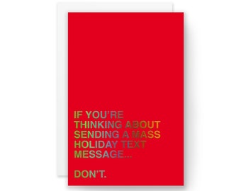 HOLIDAY TEXT MESSAGE - Christmas Card, Holiday Card, Card for Holidays, Pop Culture Christmas Card, Funny Christmas Card, Card for Holidays