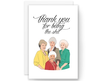 GOLDEN THANKS - Lustiges Dankeschön, Lustige Karte, Karte für Ihn, Karte für Sie, Karte für Freund, Popkultur Dankeschön-Karte, Dankbarkeitskarte