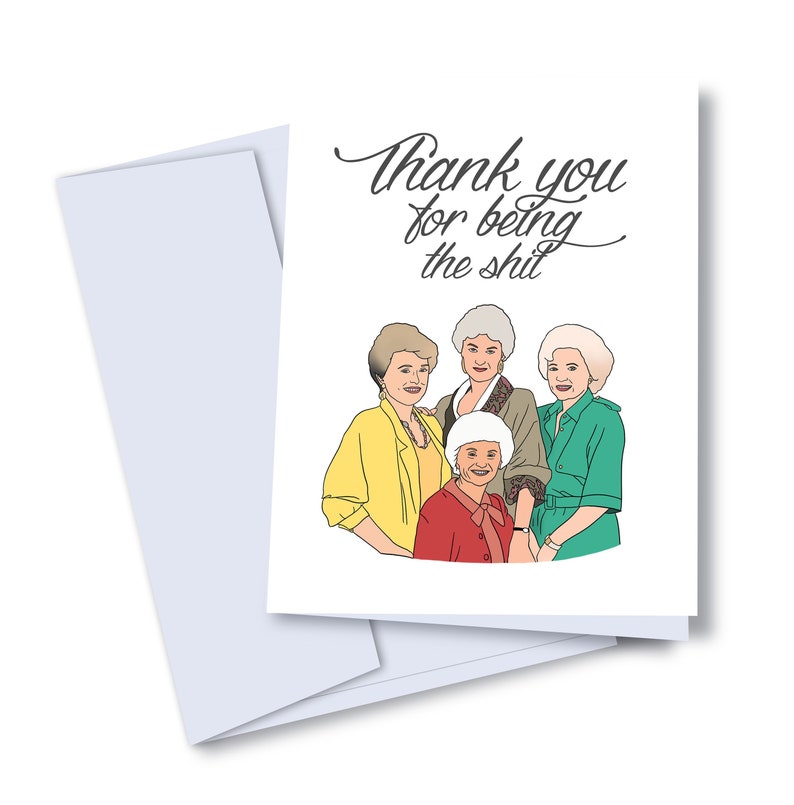 GOLDEN THANK YOU  Thank You Card  Funny Thank You Card image 1