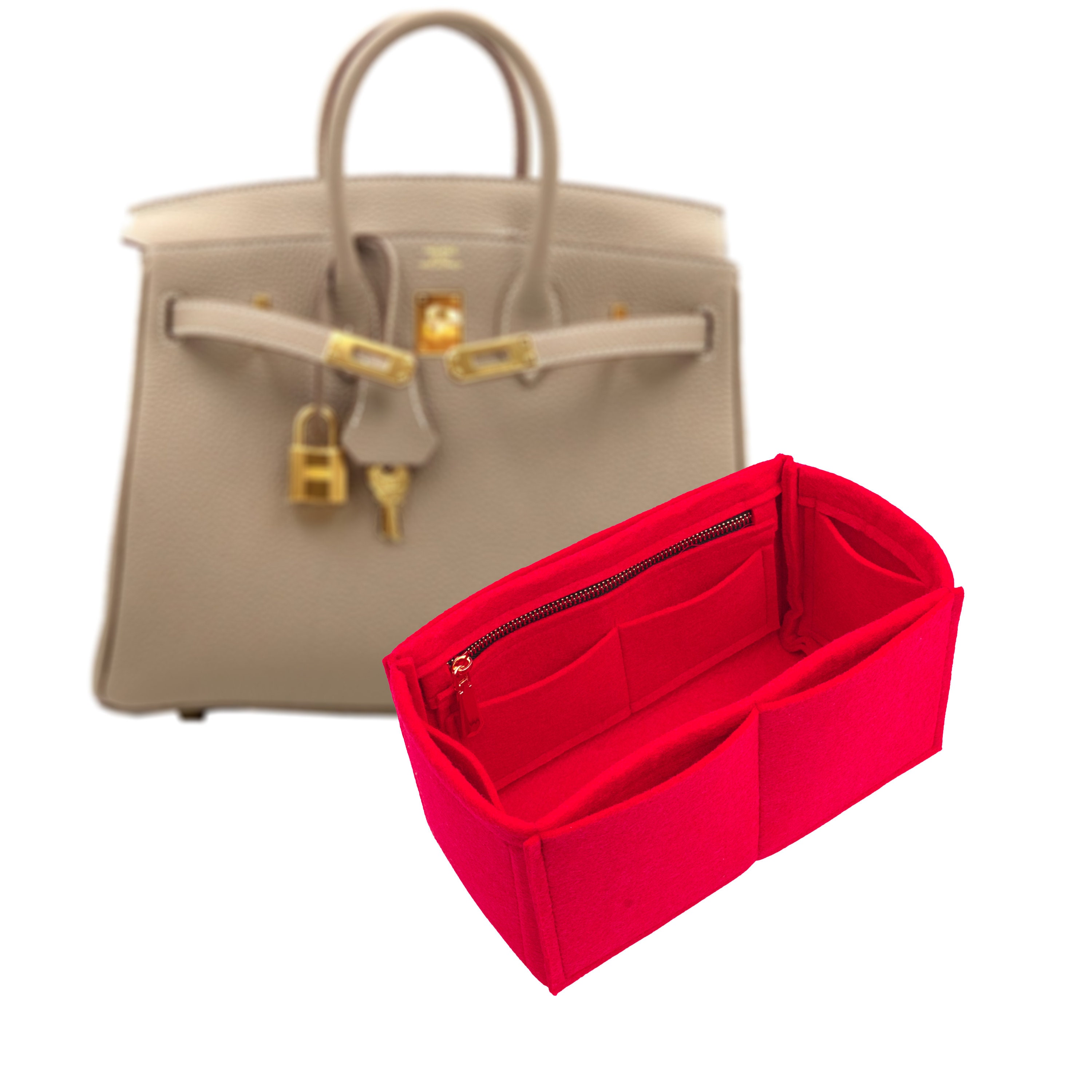  Zoomoni Premium Bag Organizer for Hermes Birkin 25 - Premium  Felt (Handmade/20 Color Options) [Purse Organiser, Liner, Insert, Shaper] :  Handmade Products
